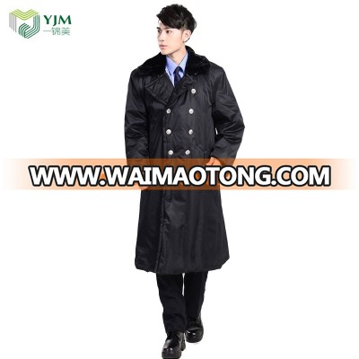 Whole Sale Top Quality OEM Custom Unisex Winter Security Guard Military Long Coat